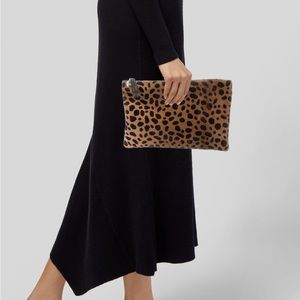 Clare V. Animal Print Ponyhair Clutch